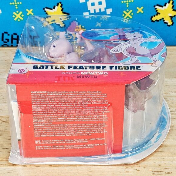 Jazwares Pokemon S3 Battle Feature Figure Mewtwo 4.5" TCG Nintendo Collectible - Picture 7 of 12